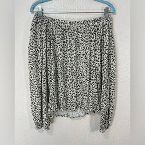 Anthropologie Cascais Off The Shoulder Top Animal Leopard Print Women’s Small